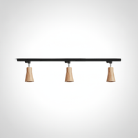 Track Ceiling Light Wood and Metal, GU10 Base, Hardwired