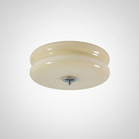 Flush Mount Ceiling Light Art Deco Vintage Ribbed Glass