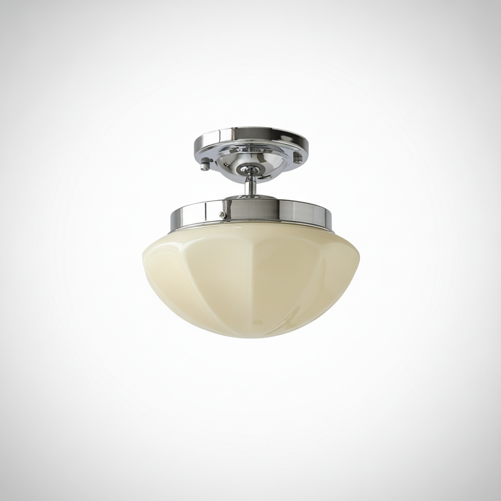 Mini Ceiling Pendant Light Art Deco Metal Glass, E26 Base, Hardwired