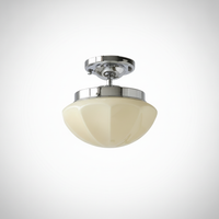 Mini Ceiling Pendant Light Art Deco Metal Glass, E26 Base, Hardwired