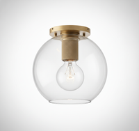 Simple Style Flush Mount Light, Glass, E26 Base