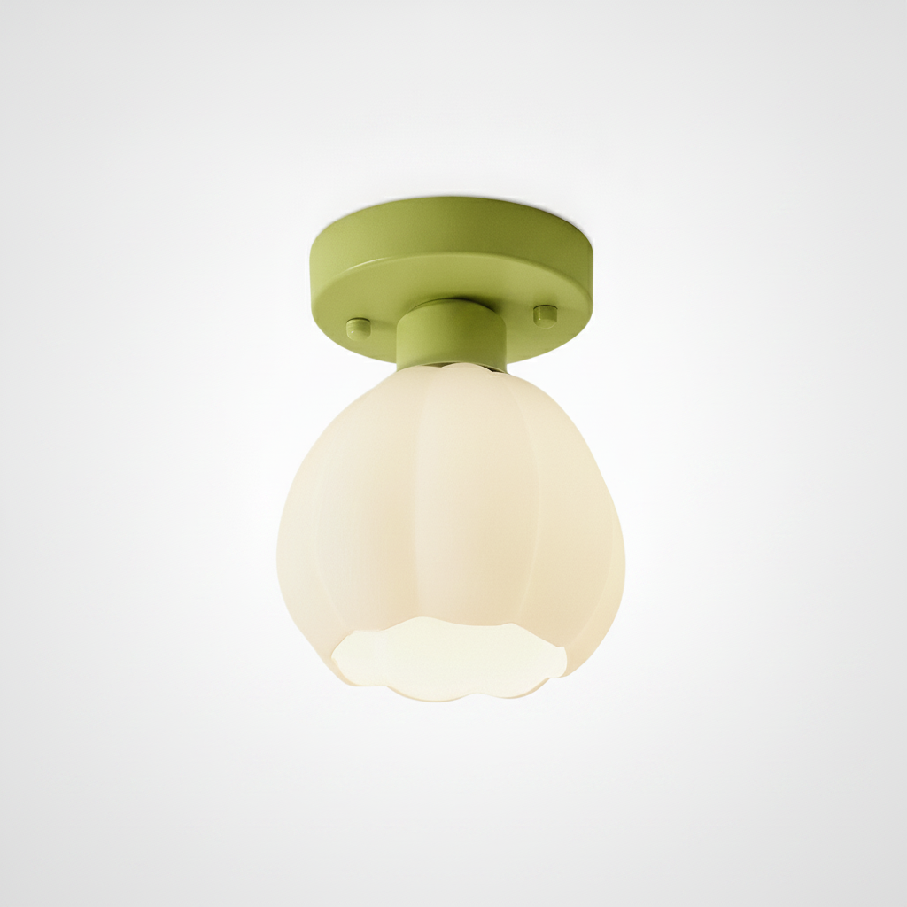 Semi Flush Mount Ceiling Light Flower Shade