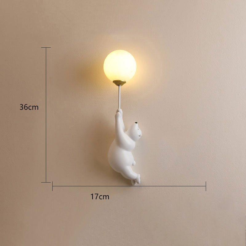 Applique Murale Ours au Ballon Lumineux