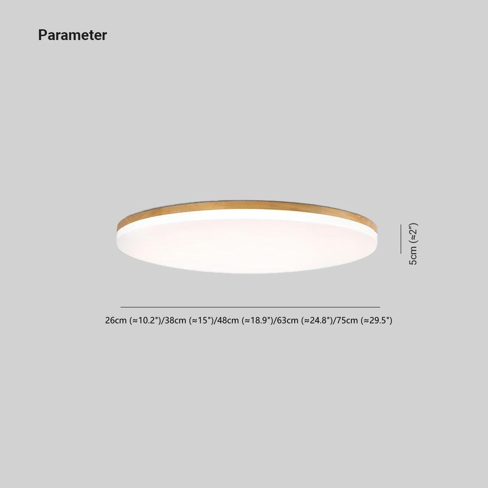 Plafonnier LED Rond en Bois