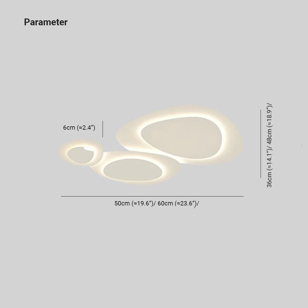 Plafonnier LED Nuage en Métal Blanc