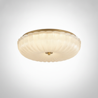 Flush Mount Ceiling Light Frosted Ripple Glass Metal Integrated LED