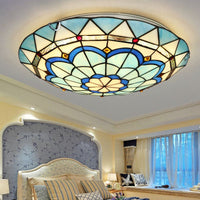 Plafonnier Hémicycle en Verre Style Tiffany