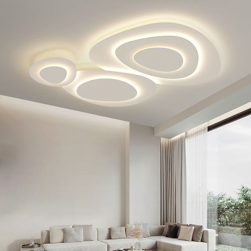 Plafonnier LED Nuage en Métal Blanc