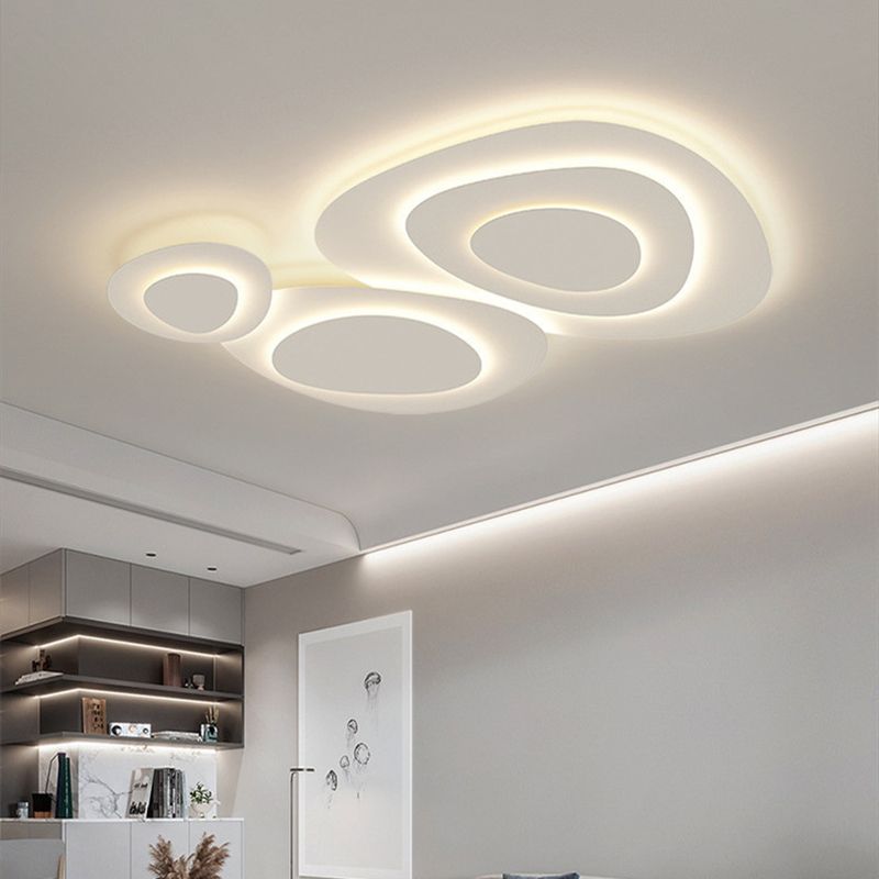 Plafonnier LED Nuage en Métal Blanc