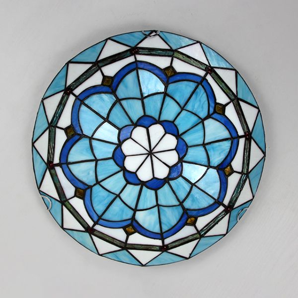 Plafonnier Hémicycle en Verre Style Tiffany Image