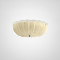 Flush Mount Ceiling Fixture Blown Glass Integrated LED, Bedroom