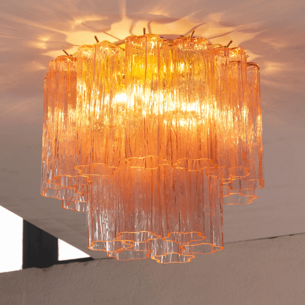 Starburst Art Glass Flush Mount