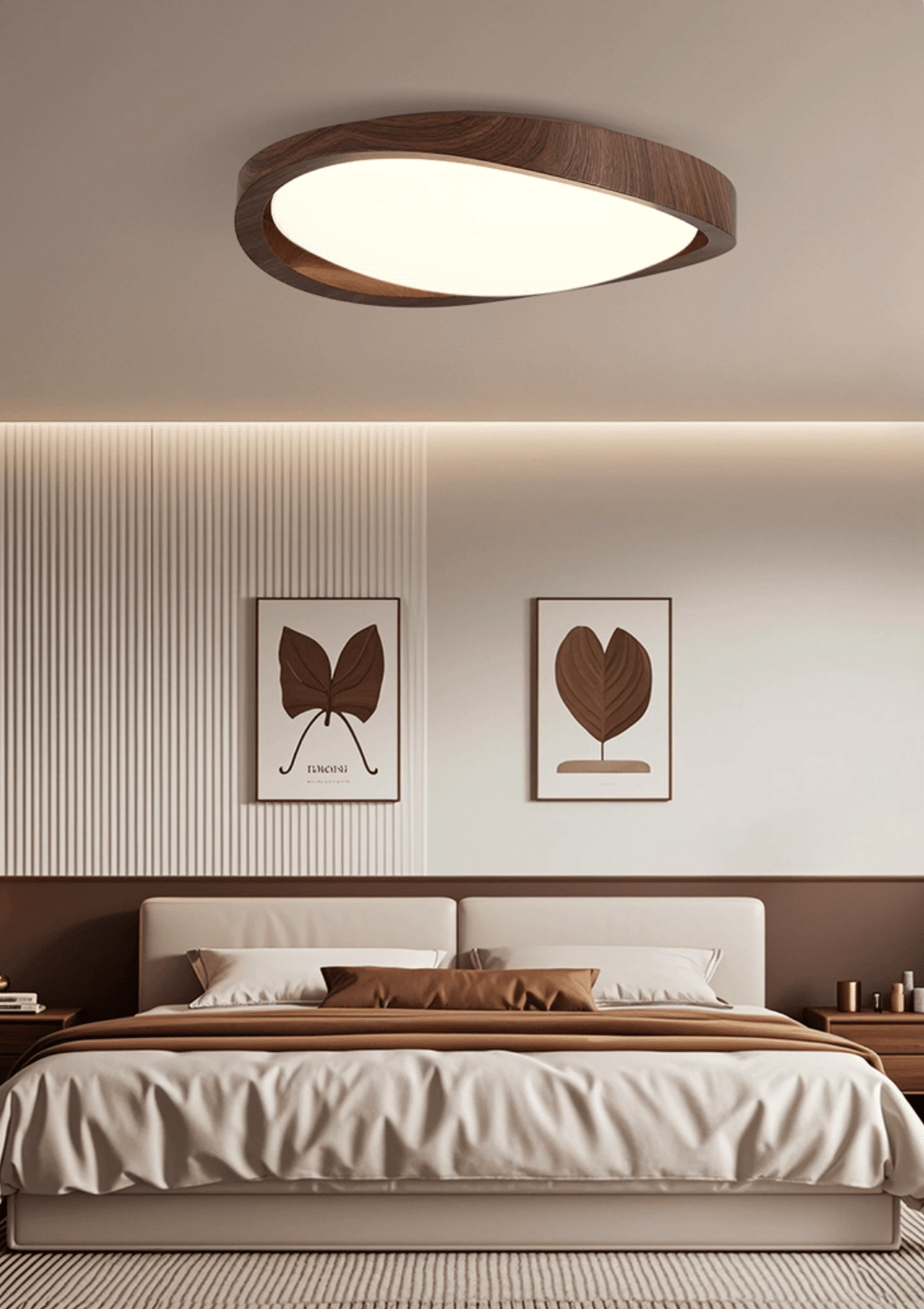 Walnut Curved Edge Ceiling Light