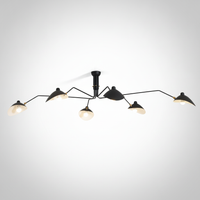 Multi-Arm Spider Ceiling Light Designer Metal Brass Hardware