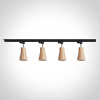 Track Ceiling Light Wood and Metal, GU10 Base, Hardwired