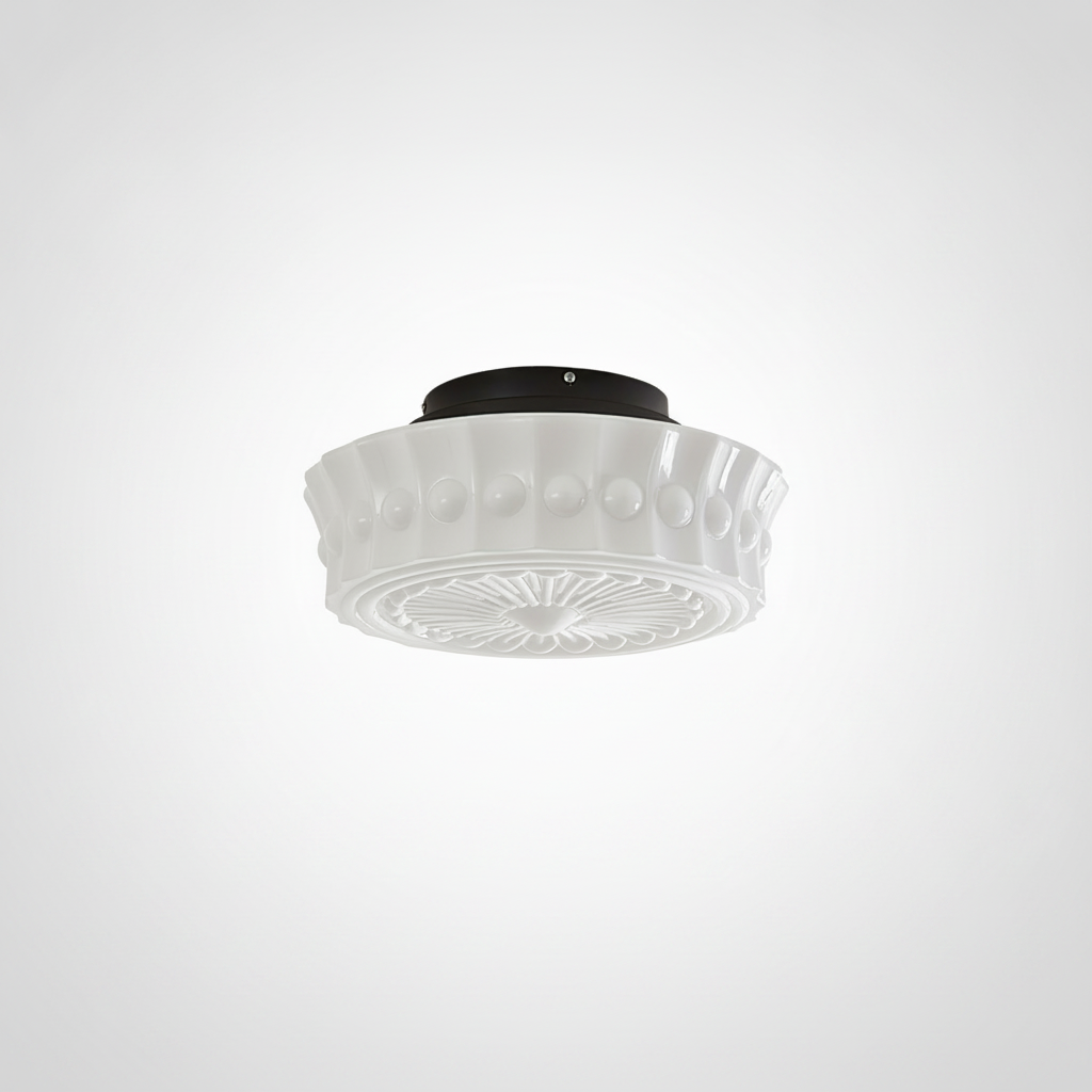 Ceiling Light Metal And Glass, E26 Base, Hardwired
