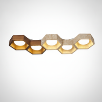 Flush Mount Ceiling Light Yellow Travertine Stone with Frame