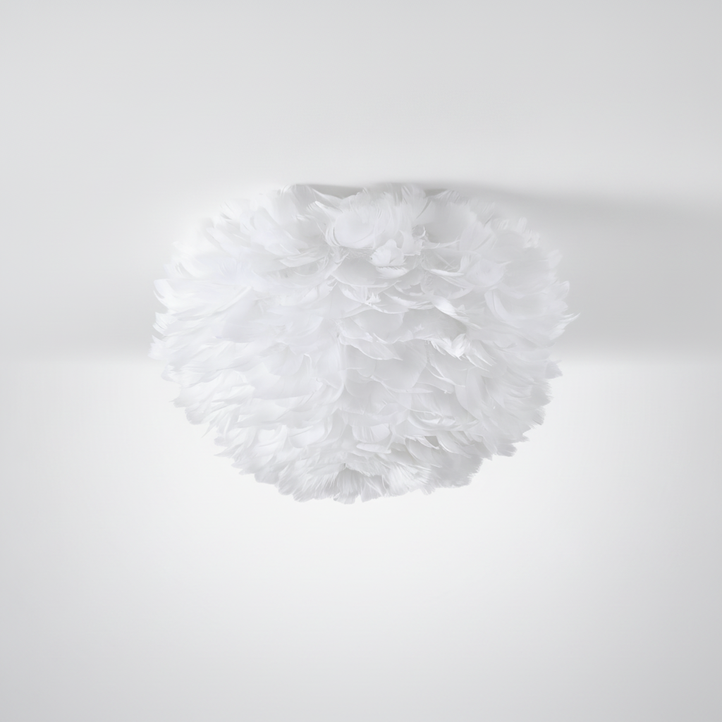 Feathered Ceiling Lamp, Metal, E26 Base