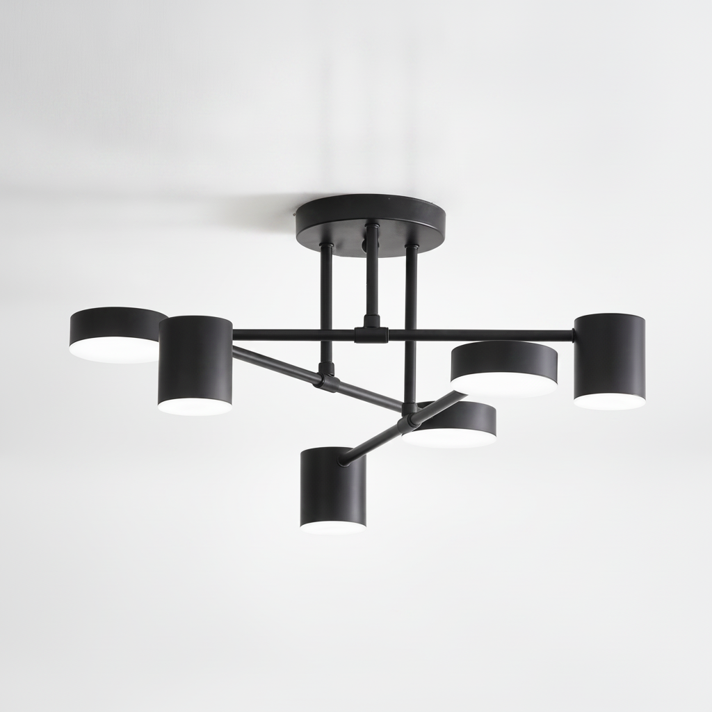 Sputnik Flush Ceiling Fixture Metal Acrylic Integrated LED 6-source