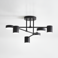Sputnik Flush Ceiling Fixture Metal Acrylic Integrated LED 6-source