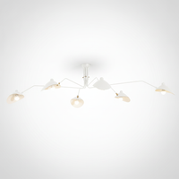 Multi-Arm Spider Ceiling Light Designer Metal Brass Hardware