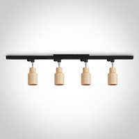 Track Ceiling Light Wood and Metal, GU10 Base, Hardwired