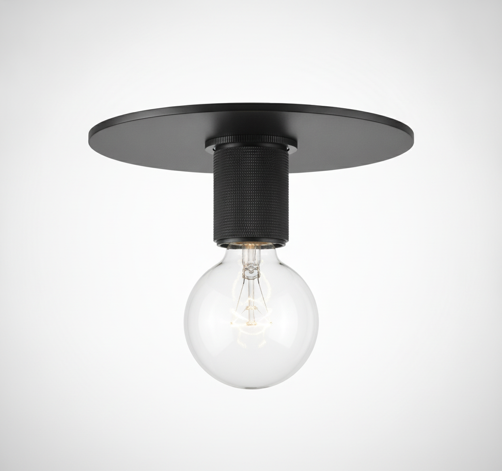 Simple Style Flush Mount Light, Glass, E26 Base