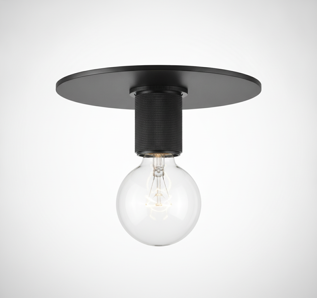 Simple Style Flush Mount Light, Glass, E26 Base