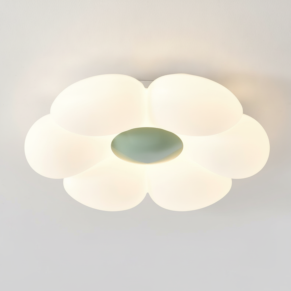 Flush Mount Ceiling Light Six-Leaf Flower Metal Acrylic