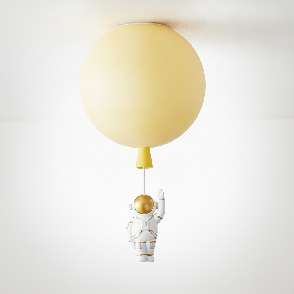 Frosted Balloon Ceiling Light, Metal, Acrylic, E26 Base