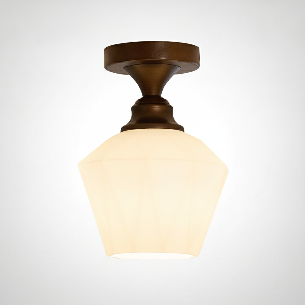 Marcellis Ceiling Lamp, Bronze, Glass, E26 Base