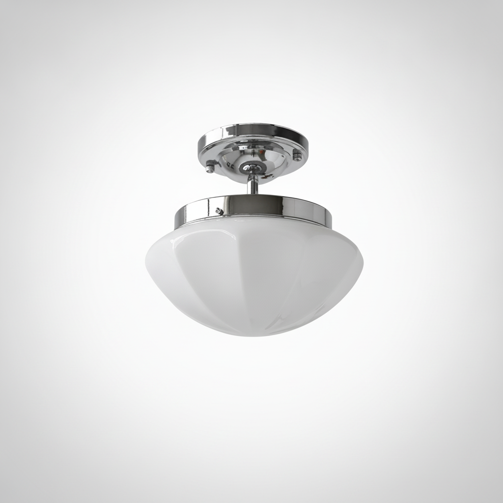 Mini Ceiling Pendant Light Art Deco Metal Glass, E26 Base, Hardwired
