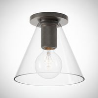 Simple Style Flush Mount Light, Glass, E26 Base