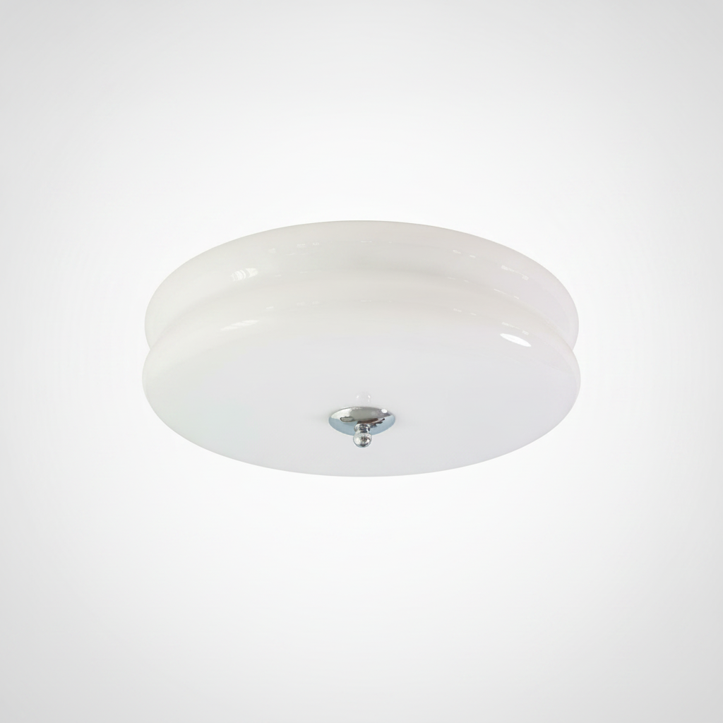 Flush Mount Ceiling Light Art Deco Vintage Ribbed Glass