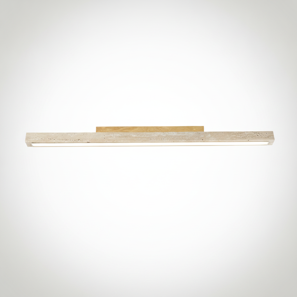 Modern Organic Travertine Column Flush Mount Ceiling Light