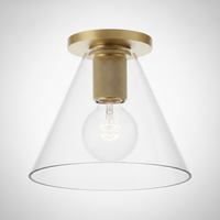 Simple Style Flush Mount Light, Glass, E26 Base