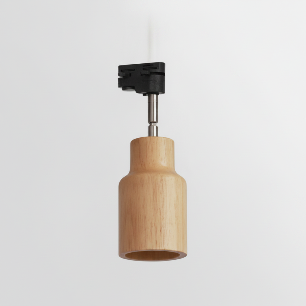 Track Ceiling Light Wood and Metal, GU10 Base, Hardwired