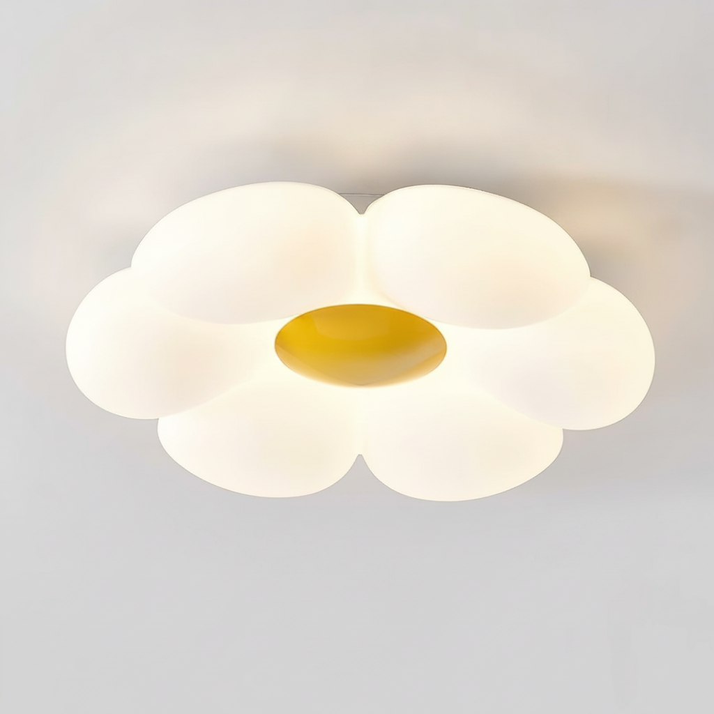 Flush Mount Ceiling Light Six-Leaf Flower Metal Acrylic