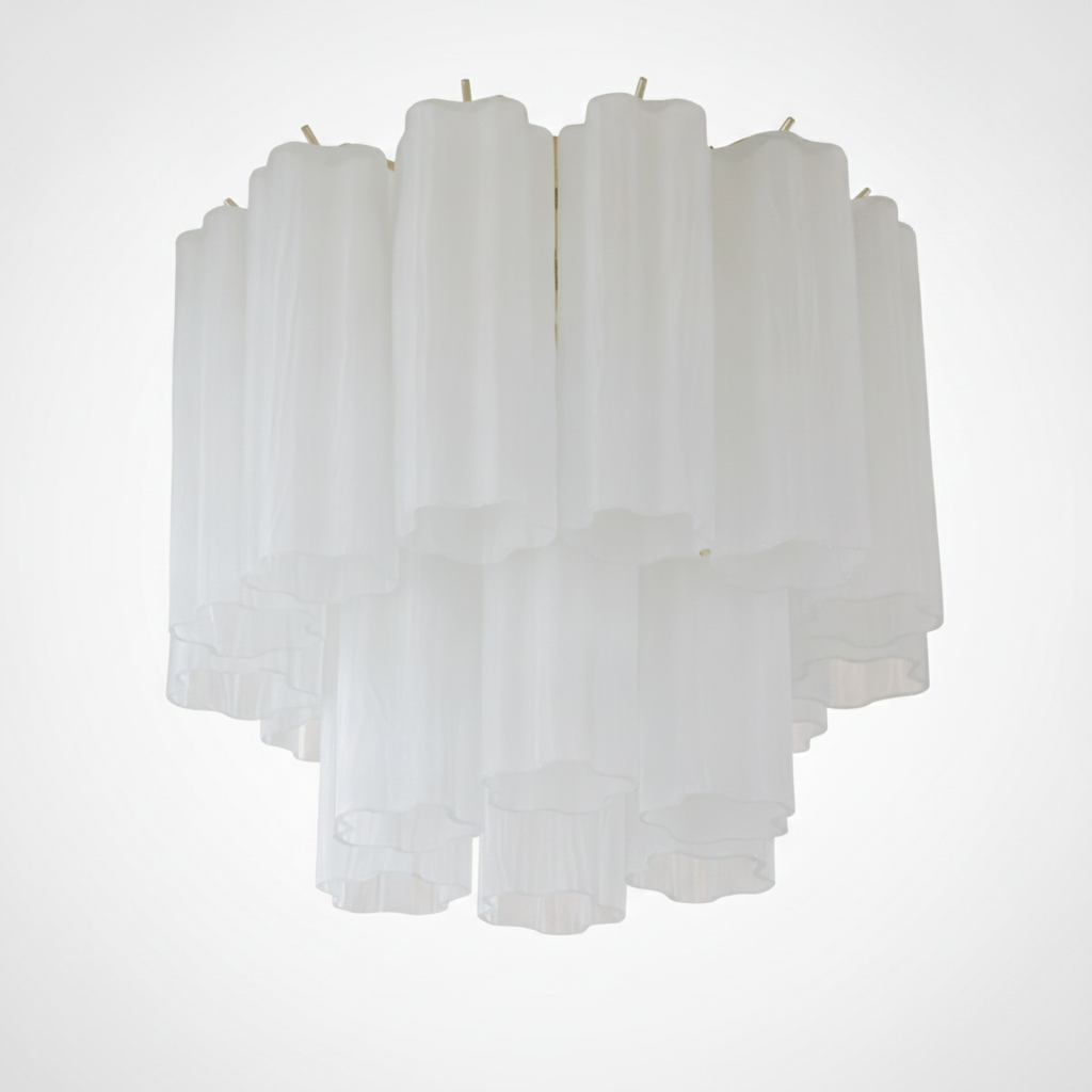 Flush Mount Ceiling Light Art Glass Champagne Gold Metal, E12 Base