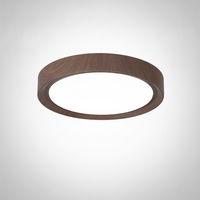 Scandinavian Flush Mount Ceiling Lamp Wood Grain Round Integrated LED