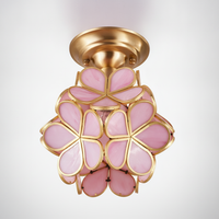 Golden Bloom Ceiling Light, Brass, Glass, E26 Base