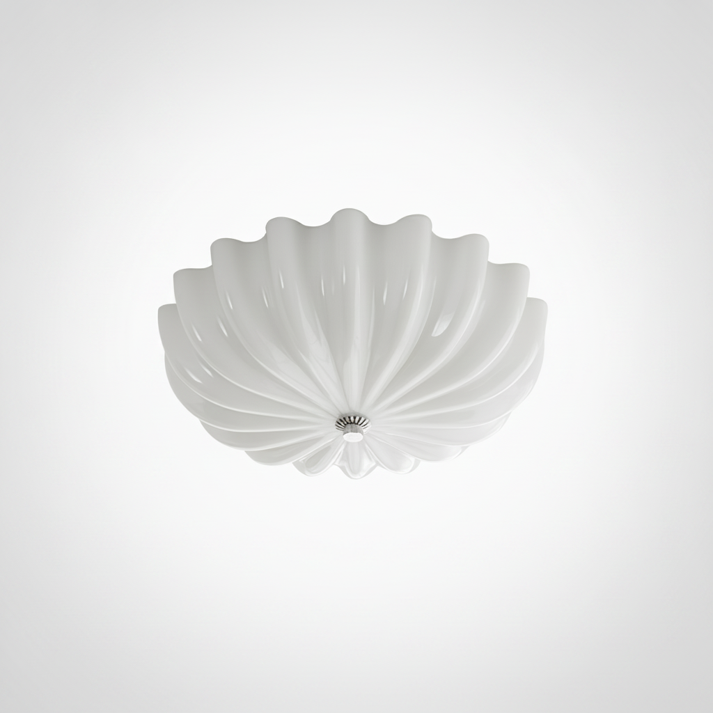 Flush Mount Ceiling Fixture Blown Glass Integrated LED, Bedroom
