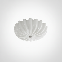 Flush Mount Ceiling Fixture Blown Glass Integrated LED, Bedroom
