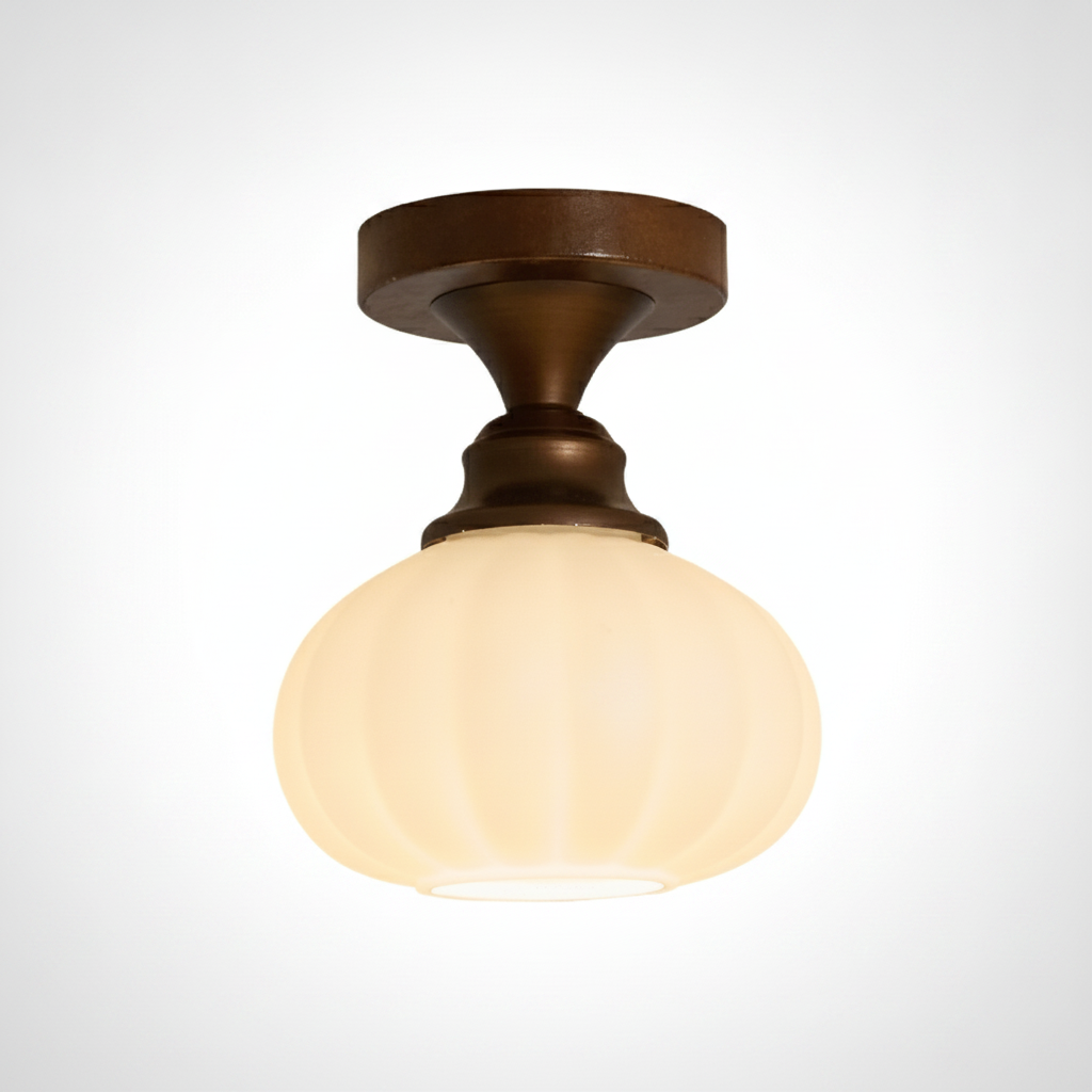 Marcellis Ceiling Lamp, Bronze, Glass, E26 Base