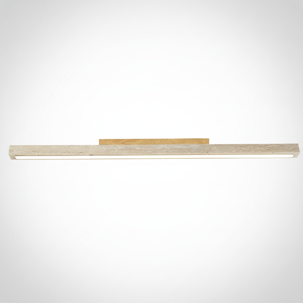 Modern Organic Travertine Column Flush Mount Ceiling Light