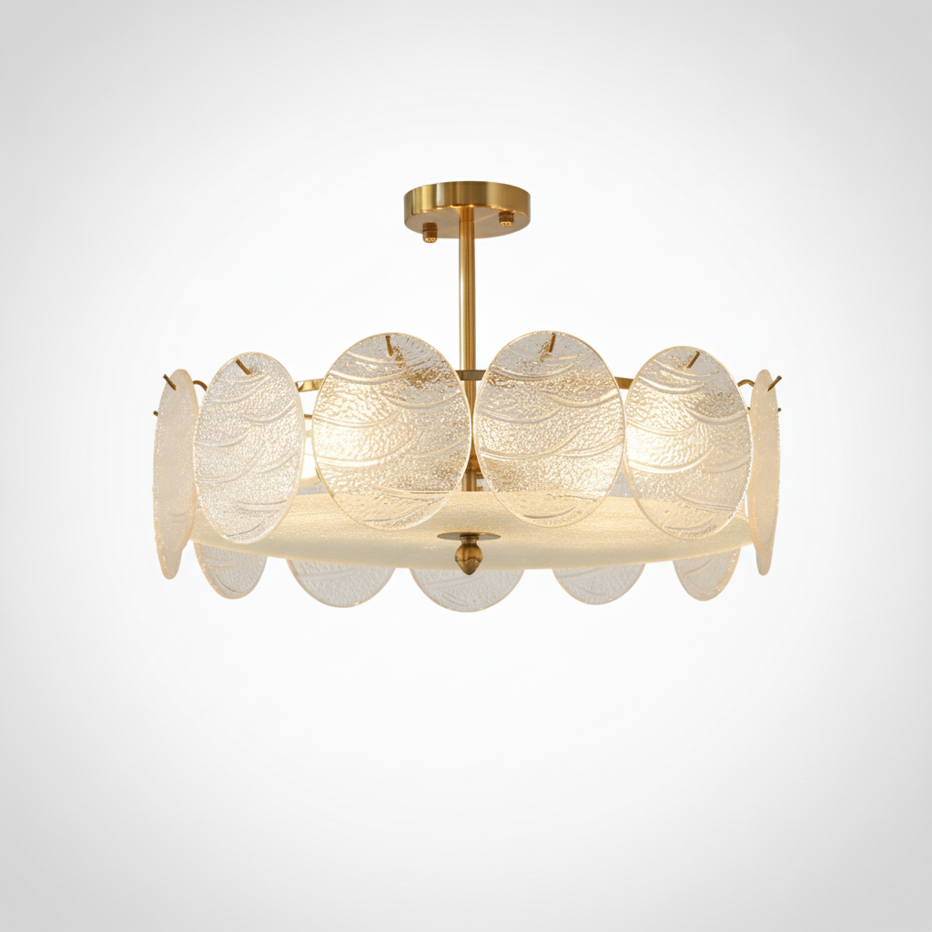Sue-Anne Ceiling Lamp, Copper, Glass, E14 Base