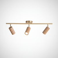 Ceiling Light Japandi Minimalist Wood Brass Acrylic Shade, E26 Base