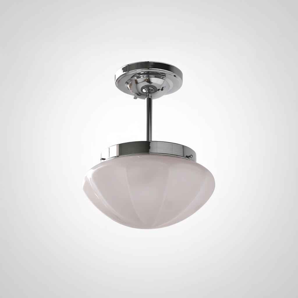 Mini Ceiling Pendant Light Art Deco Metal Glass, E26 Base, Hardwired