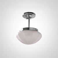 Mini Ceiling Pendant Light Art Deco Metal Glass, E26 Base, Hardwired