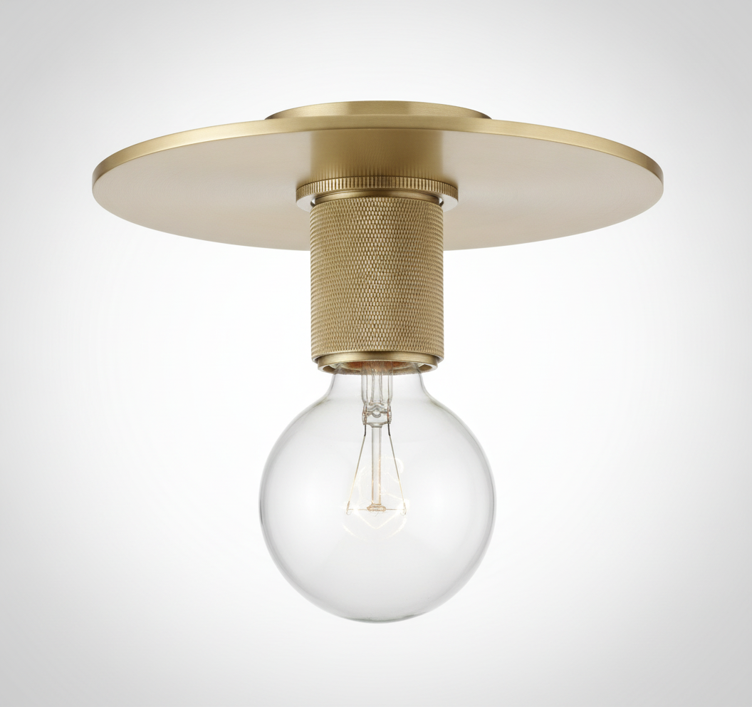 Simple Style Flush Mount Light, Glass, E26 Base